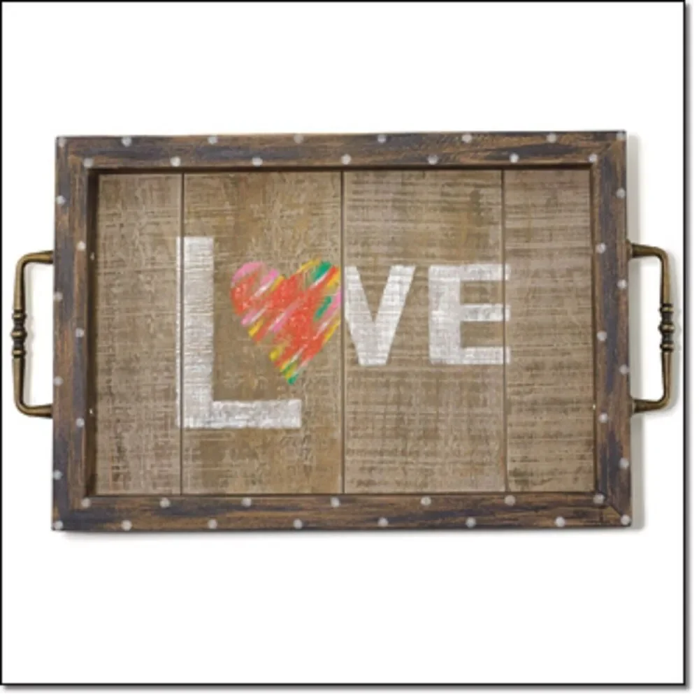 Craft Collective Rustic Love Serving Tray Features the artwork of Laurie Cook
